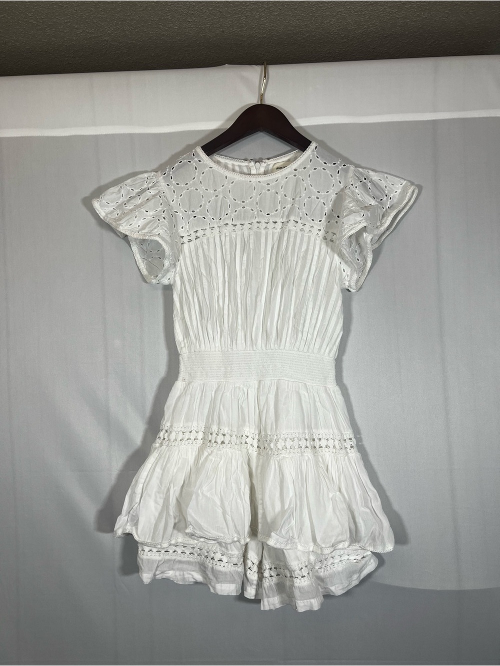 Urban Outfitters White Eyelet Cotton Romper for Women